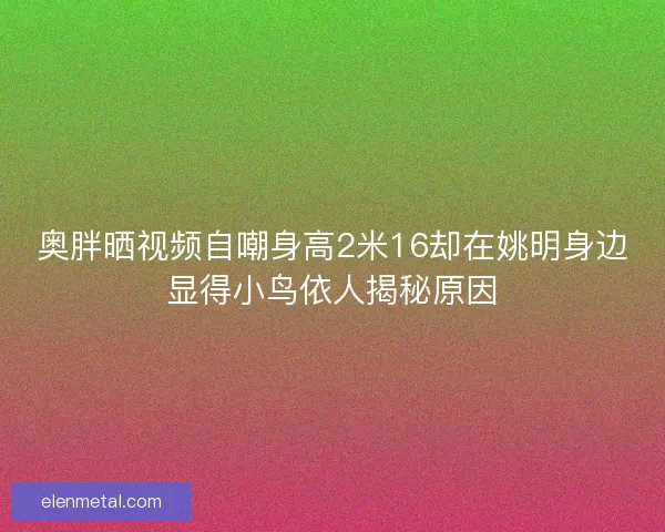 奥胖晒视频自嘲身高2米16却在姚明身边显得小鸟依人揭秘原因