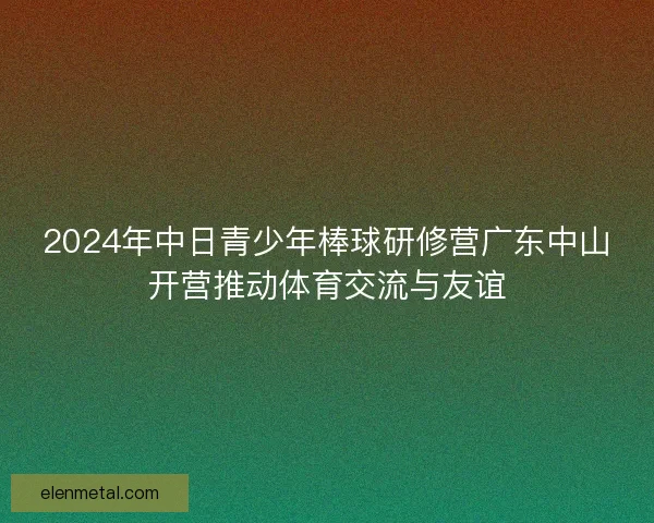 2024年中日青少年棒球研修营广东中山开营推动体育交流与友谊